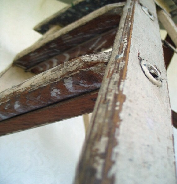 Vintage Step Ladder White Industrial Chic