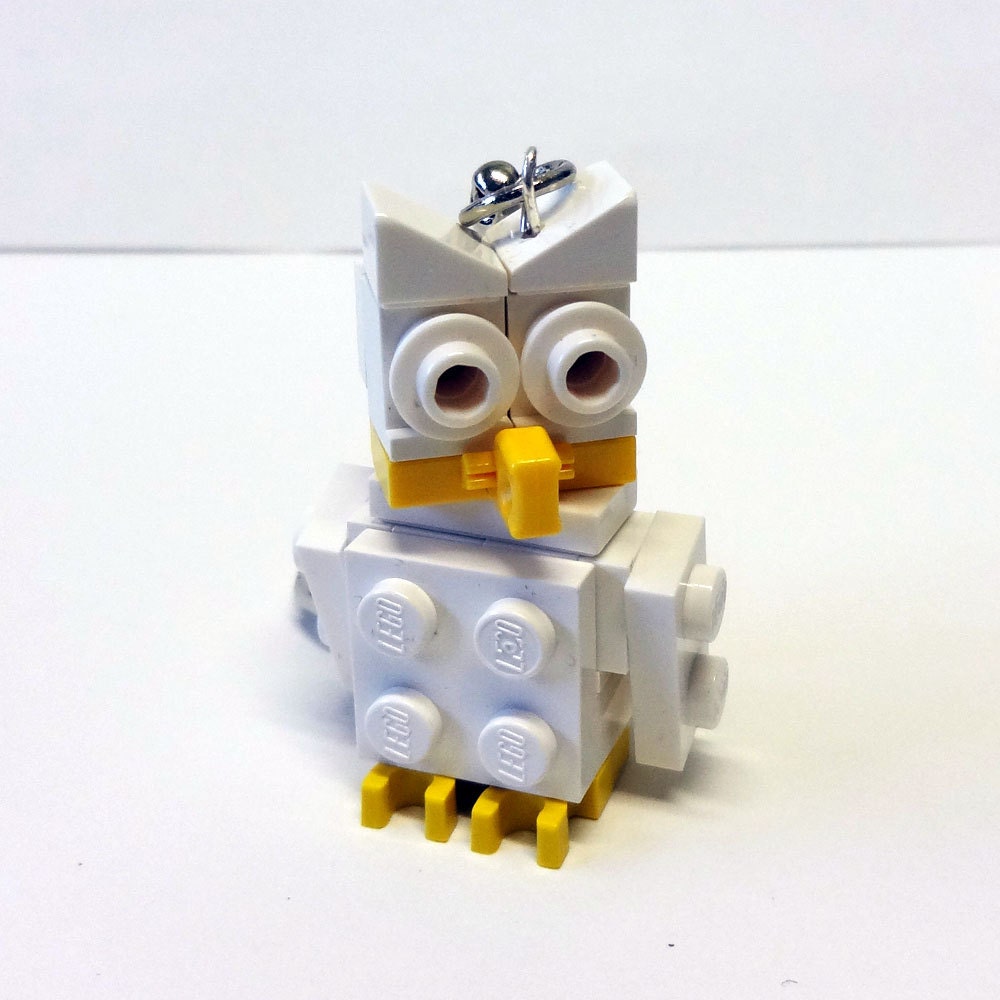 Mini White Owl Key chain