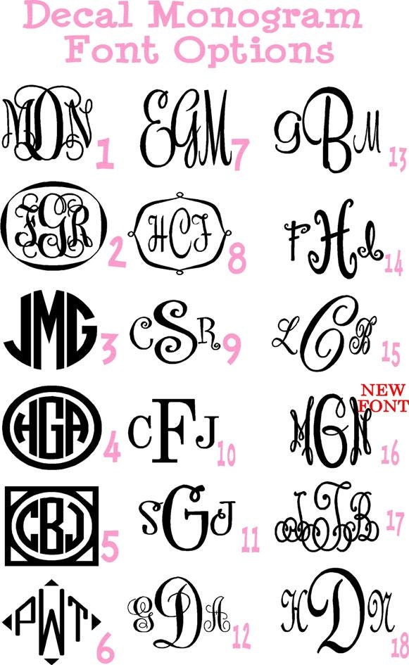 Extra Large Personalized Vinyl Wall Decal Monogram