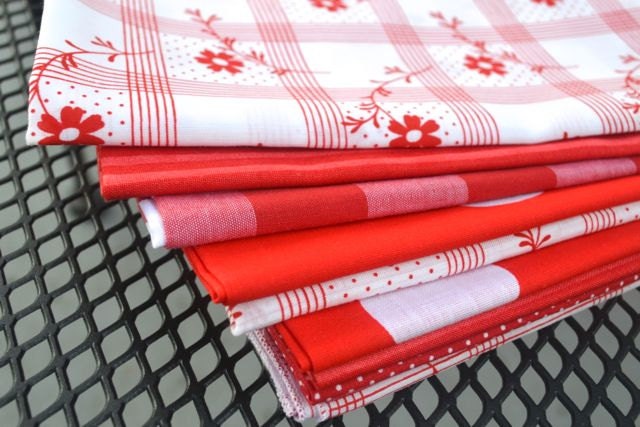 Eco Friendly Kitchen Starter Set in Red- 10  Large Cloth Napkins Eco Friendly  by Dot and Army