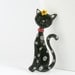 Black Cat Brooch with yellow flower hair pin