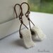Toilet Paper earrings, triangle dangles on brown wire, hook earrings, allow 2-3 weeks before shipping