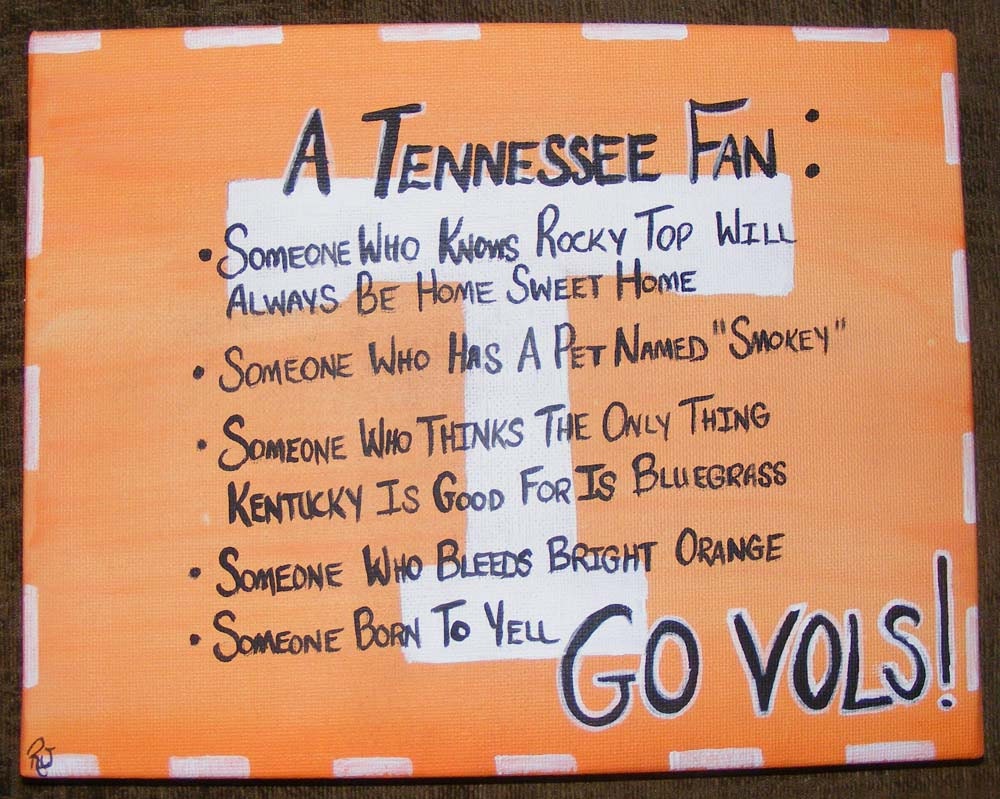 UT Vols Fan Sign Original Painting University Tennessee Volunteers