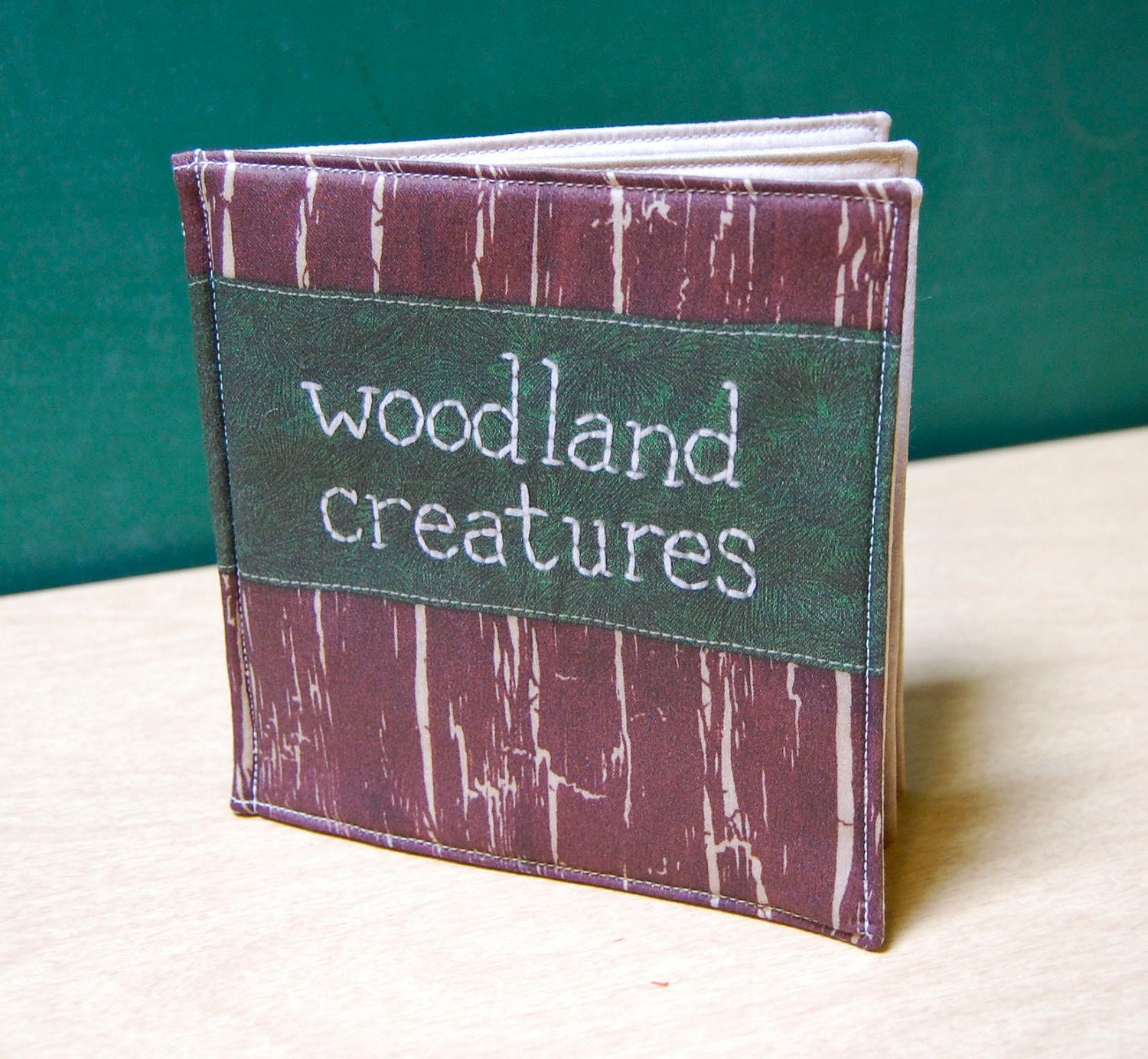 Woodland Creatures Cloth Book, printed on organic cotton