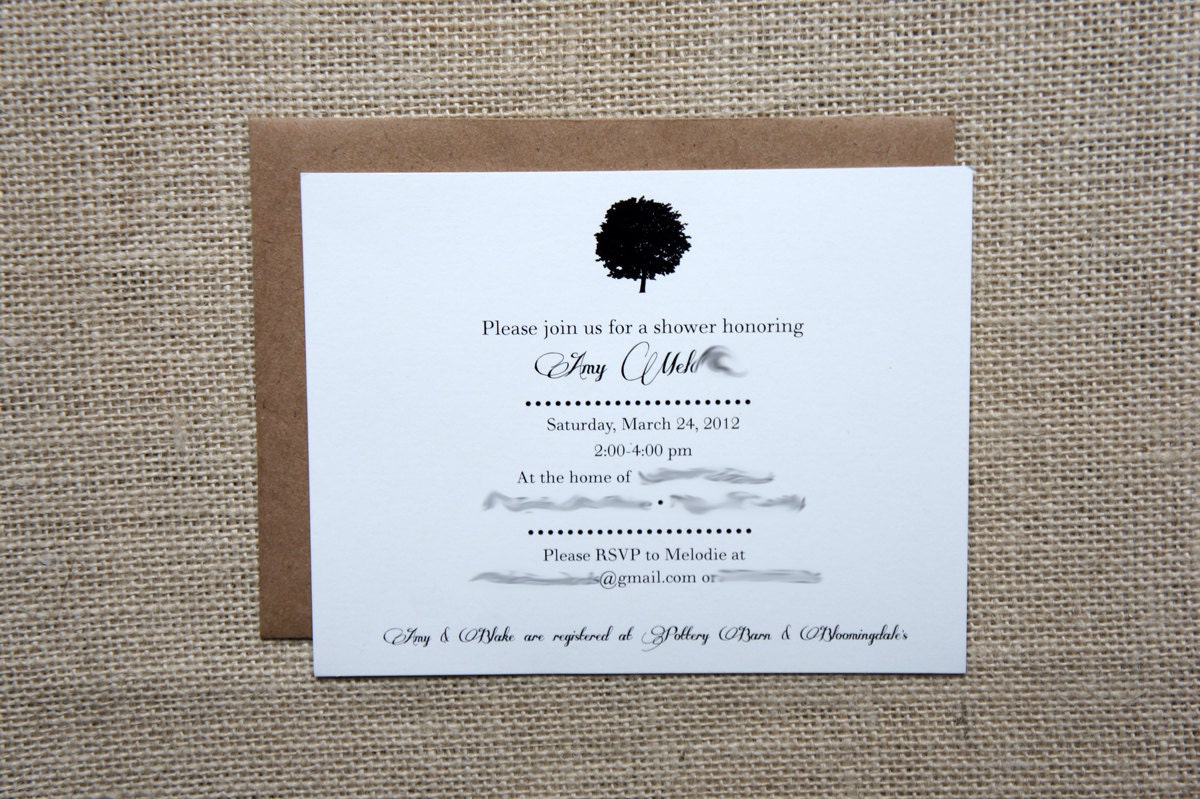 Rustic Oak Tree Invitations
