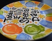 Birthday Plate - Colorful Personalized 12 Inch Ceramic Special Day Plate