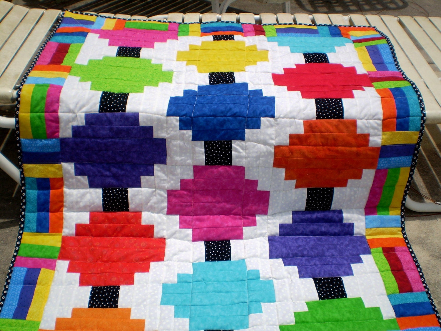Quilt-Baby/lap Bright Colors-Lights in the Cabin