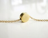 Tiny Gold Dot Necklace / Small Gold Circle Necklace / Simple Gold Necklace