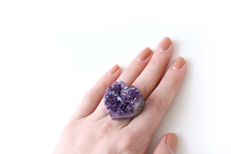 Amethyst Heart Ring
