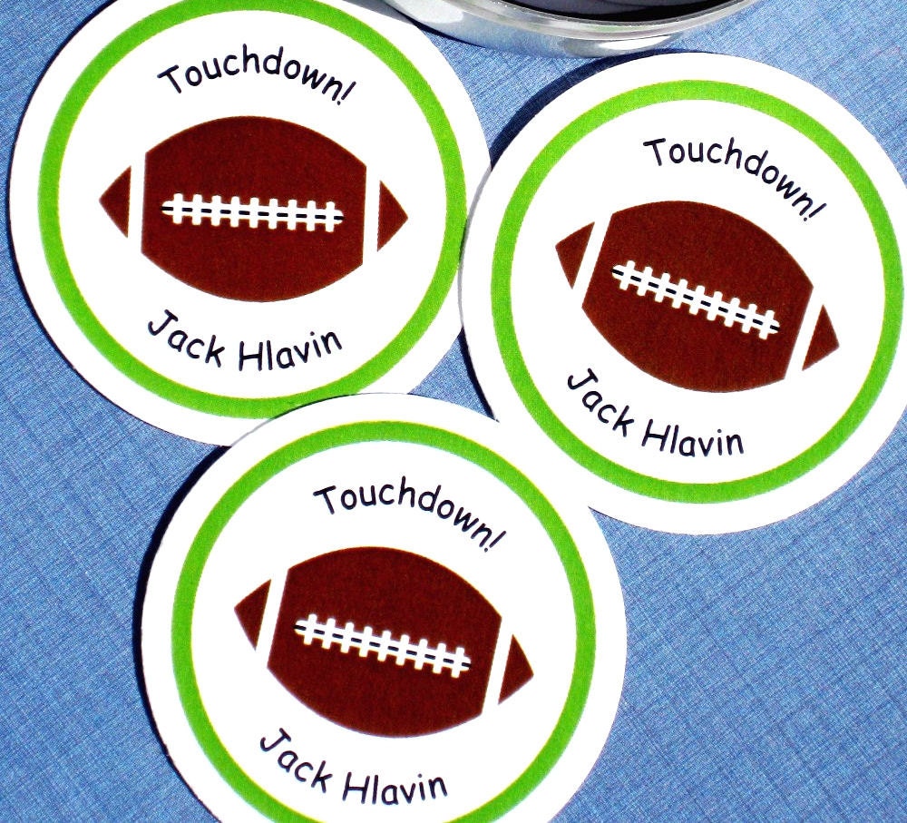 PRINTABLE Football Labels for Stickers, Tags, Cupcake Toppers, Party Banners - Personalized - DIY