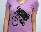 Darth Vader is Riding It - American Apparel Womens t shirt / printed with ECO ink ( Star Wars / Dart Vader bike shirt )