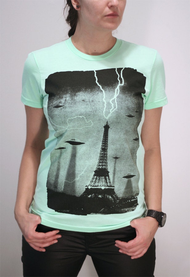 The Invaders - American Apparel Womens t shirt ( UFO tshirt )