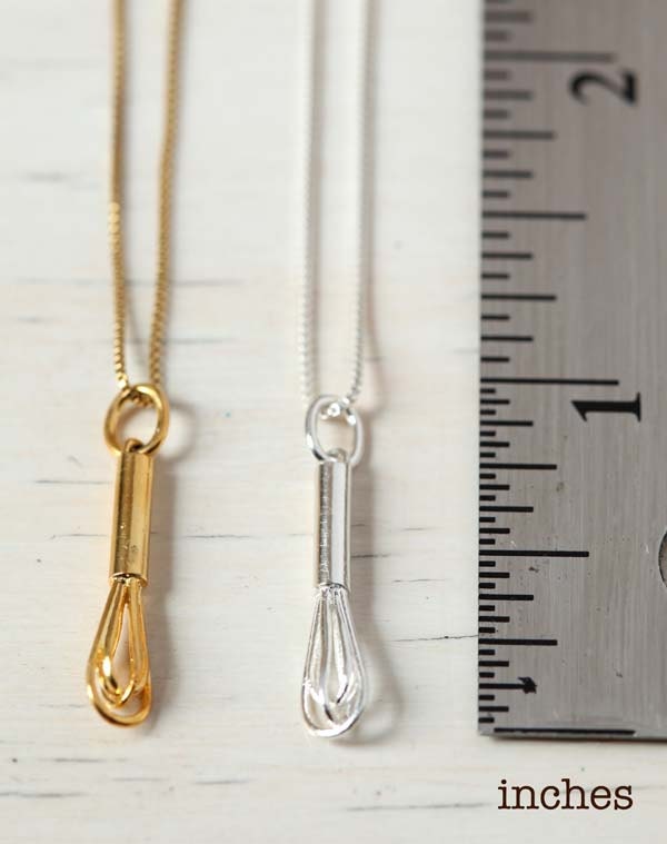 18K Gold Dipped Whisk Pendant or Charm
