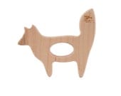 Wooden Teether Fox wood toy natural baby toy