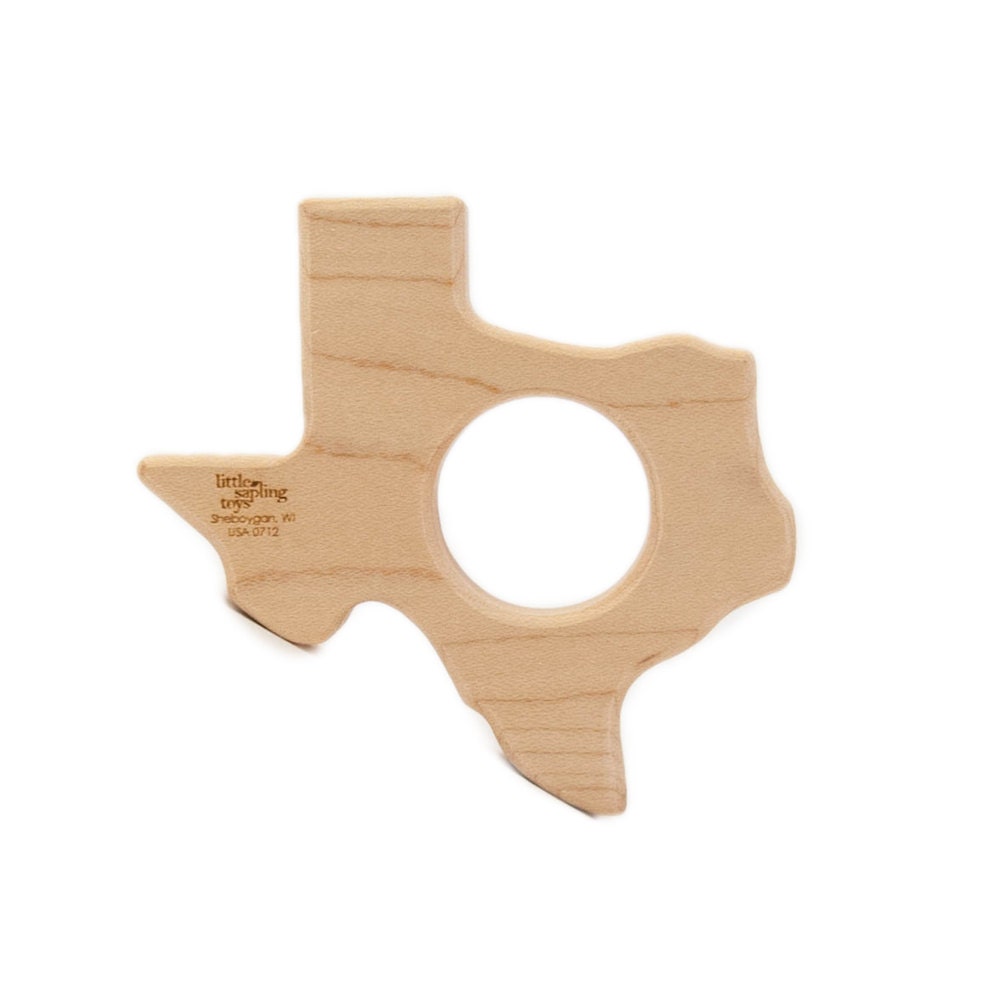 Wood Teether Texas State wooden toy natural baby toy