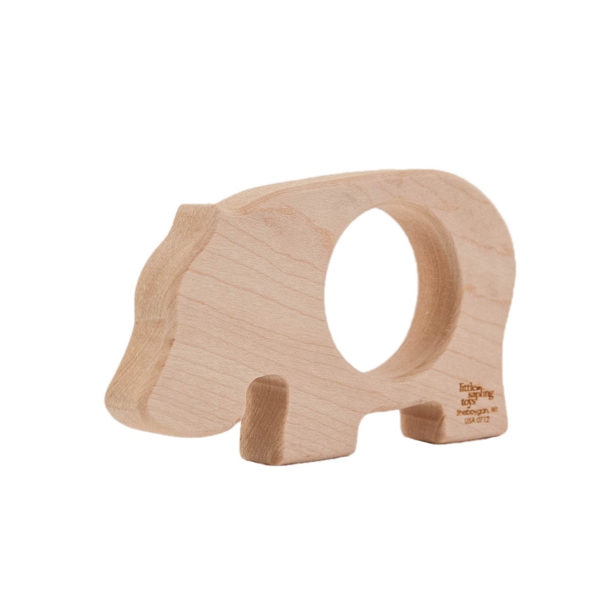 Wood Teether Hippo wooden toy natural baby toy