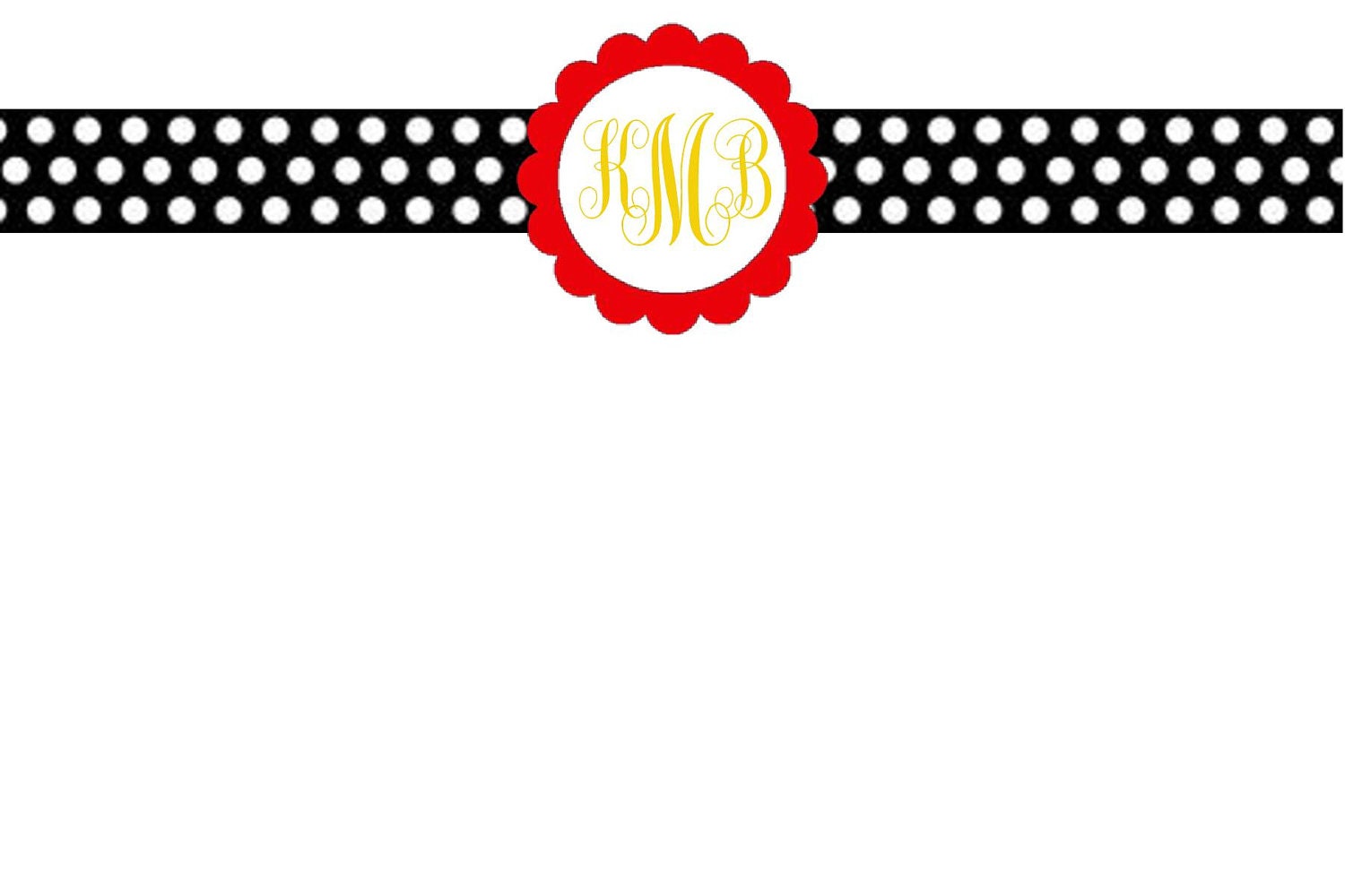 Dots and Flowers Flat Notes with Monogram