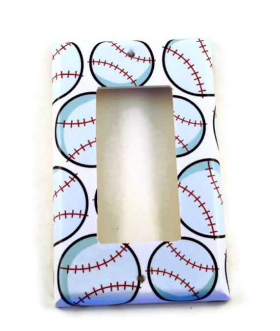Light Switch Cover Wall Decor Baseball Boys by funkychickendesign