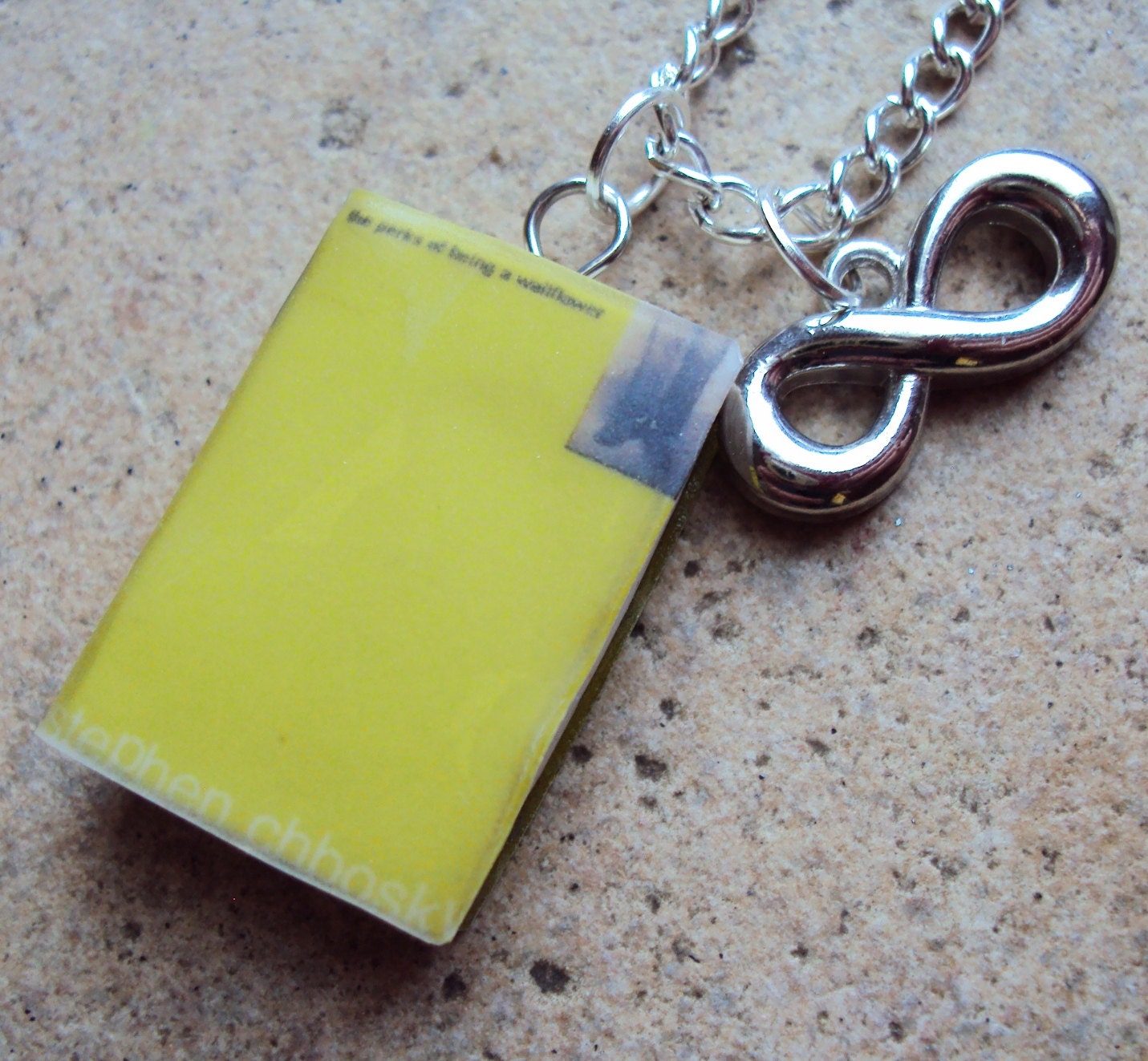 Perks Of Being A Wallflower Necklace with Book Charm and Metal Infinity Charm