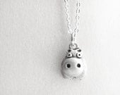 Very tiny hippo necklace - silver hippo charm