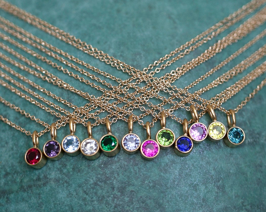 14k Gold Vermeil Birthstone Necklace