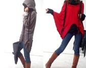 Long long braids - woolen knits poncho (P1203)