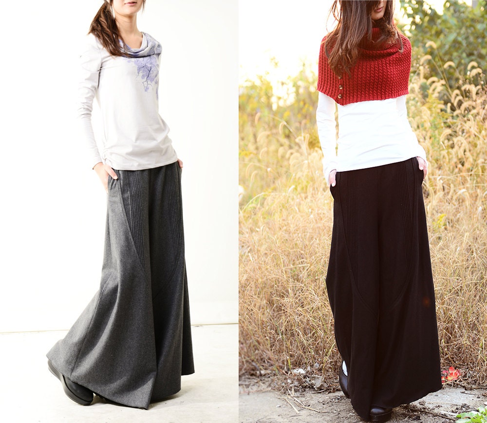 Moon forgot - woolen skirt pants (K1206)