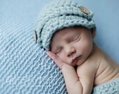 Crochet Baby Hat, Crochet Baby Beanie, Boy Newsboy Hat, Girl Newsboy Hat, Infant Newsboy Hat, Newborn Newsboy Hat, Photo Prop, Seafoam