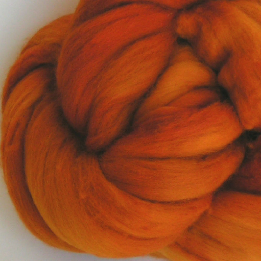 roving top MERINO PUMPKIN wool top PhatFiber Feature November Approx 4 ounces  Premium Top for Hand Spinning Felting and Crafts