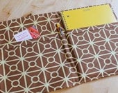 Custom fabric folder to hold spiral notebook and 8.5" x 11" paper