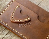 Men's Wallet / Slim , Thin Leather wallet pick guitar case card holder / Personalized Men Valentine's Gift