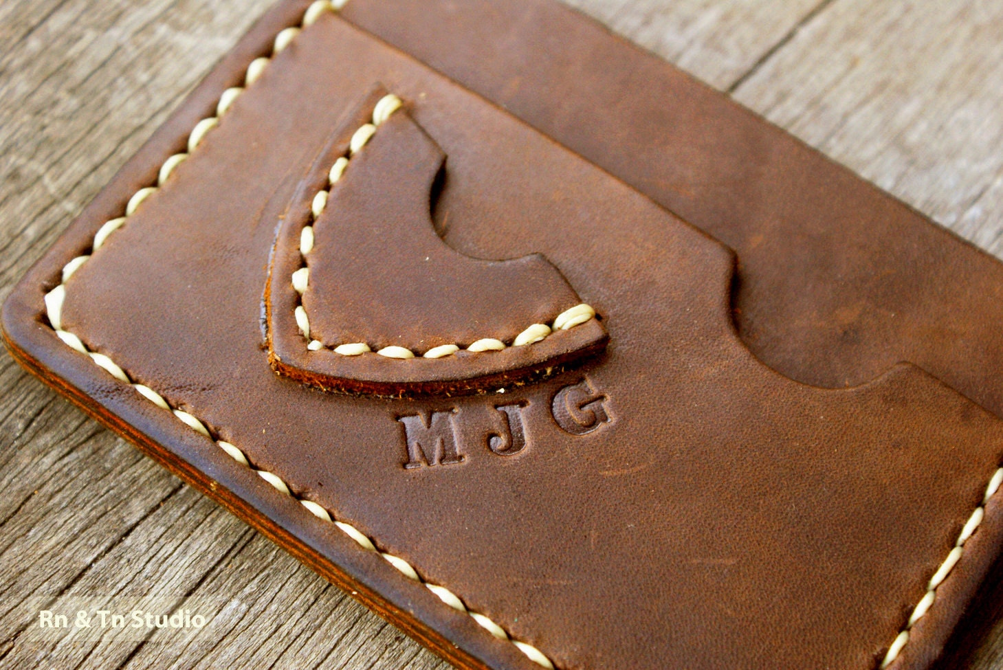 Men's Wallet / Slim , Thin Leather wallet pick guitar case card holder / Personalized Men Valentine's Gift