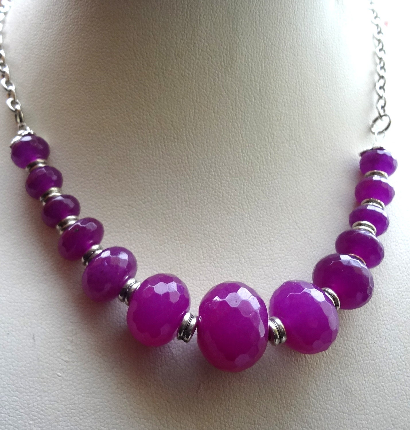 Purple Necklace , Agate necklace