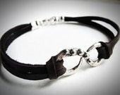 Sterling Infinity on Leather bracelet