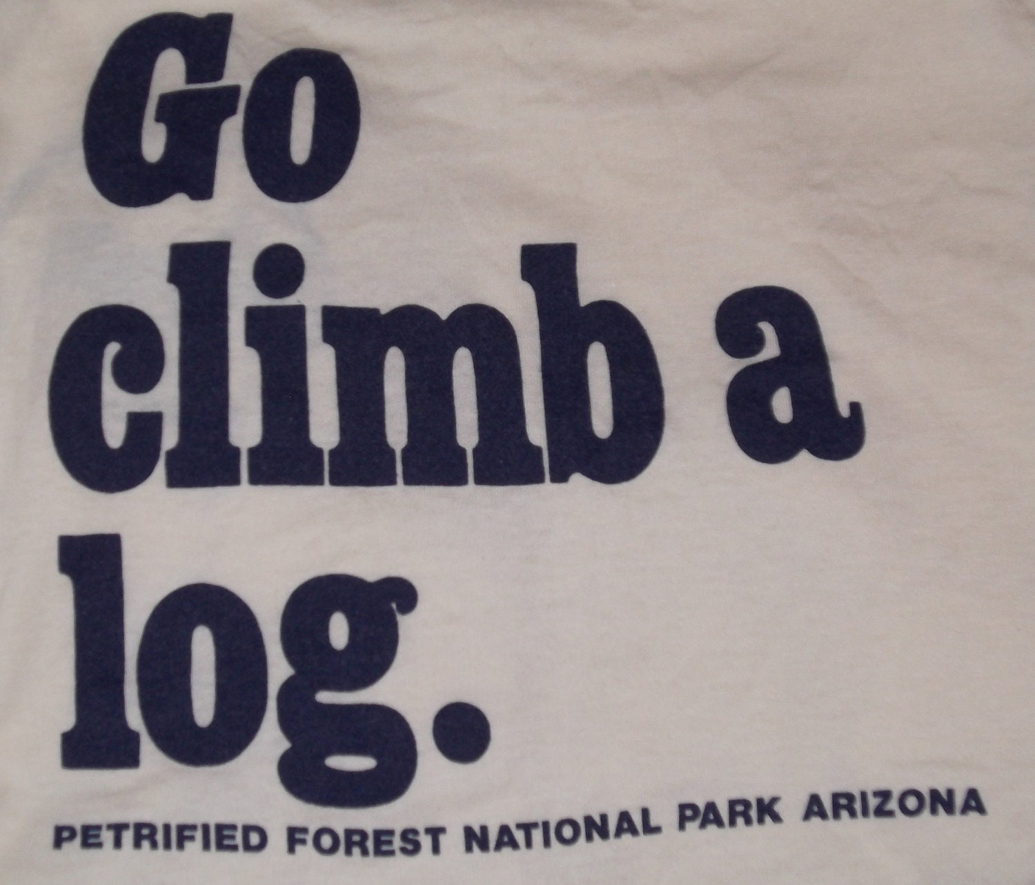 Vintage 1980s screen stars arizona petrified national park 50/50 XL go climb a log.