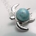 Turtle Necklace - Larimar Sea Turtle Pendant - Handcrafted Gemstone Sterling Silver Turtle Jewelry - Turtle Totem - Sea Life - Aqua Blue