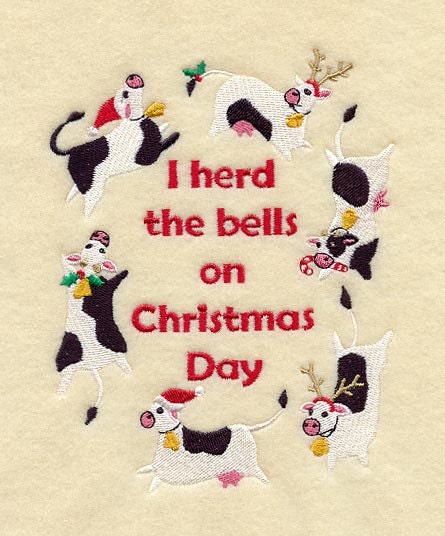 I HERD the Bell on Christmas Day Embroidered Terrycloth Hand Towel by Becky