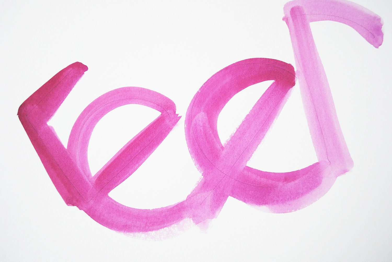 graphic watercolor in pink