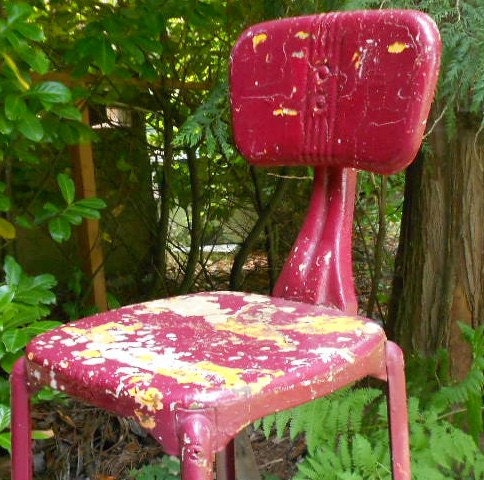 vintage metal stool