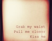 Memorial Day SALE love kiss me photograph 6 x 6 print