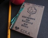 Personalized Teacher Gift  mini note book journal. Thankyou for helping  me grow. Rubber stamped custom book