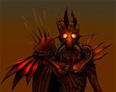 Steampunk Industrial Crimson Rusted Mechanical Armor Art Print - 8 x 10" - "Jacob's Suit"