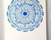 Blue Circle Screen Print