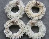 4 Cream Vintage Style Handmade Bottle Brush Wreaths