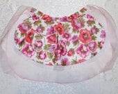 Vintage Hostess Apron Reversible Pink Poppies MINT MWT