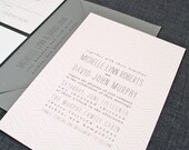 NEW Michelle Chevron Wedding Invitation - Pink Pattern  (Sample)