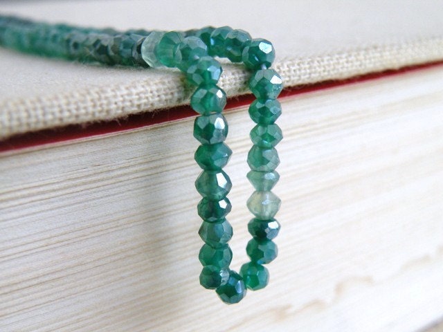 Mystic Green Onyx Rondelle AAA Emerald Green Shaded Faceted 4mm 1/2 Strand Wholesale