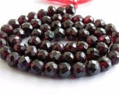 Garnet Rondelle Gemstone Dark Maroon Faceted Rondelle 7mm 1/2 Strand Set of 25 beads