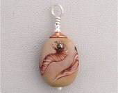 Lamp Work Glass Bead Pendant Snake Theme Matte Glass