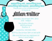 Wine Love Bridal Shower Bachelorette Party Invitation - Customizable and PRINTABLE